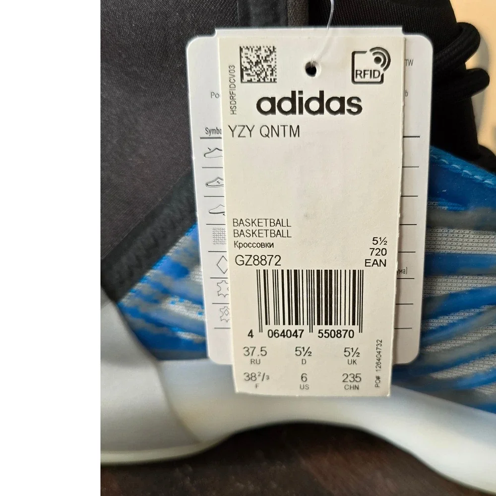 Adidas Yeezy QNTM Sz 6 Teal Blue Sneakers Athletic Lifestyle Shoes small flaw‎